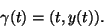 \begin{displaymath}\gamma(t)=(t,y(t)).\end{displaymath}
