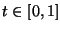 $t \in [0,1]$