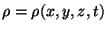 $\rho=\rho(x,y,z,t)$