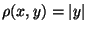 $\rho(x,y)=\vert y\vert$