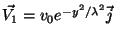 $\vec{V_1}=v_0e^{-y^2/\lambda^2}\vec{j}$