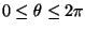 $0\leq \theta\leq 2\pi$