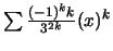 $\sum
\frac{(-1)^kk}{3^{2k}} (x)^k$