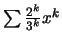 $\sum \frac{2^k}{3^k} x^k$