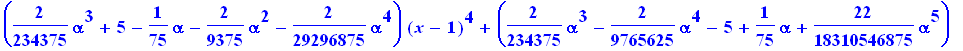 y(x) = series(5+(-5+1/25*alpha)*(x-1)+(-1/3125*alpha^2+5)*(x-1)^2+(-1/3125*alpha^2+1/234375*alpha^3-5+1/75*alpha)*(x-1)^3+(2/234375*alpha^3+5-1/75*alpha-2/9375*alpha^2-2/29296875*alpha^4)*(x-1)^4+(2/23...