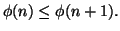 $ \phi(n)\leq \phi(n+1).$