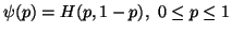 $ \psi(p)=H(p,1-p), \ 0\leq p \leq 1$