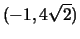 $(-1,4\sqrt{2})$