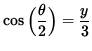 $ \cos \Big( \displaystyle{ \theta \over 2 } \Big) = \displaystyle{ y \over 3 } $