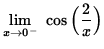 $ \displaystyle{ \lim_{ x \to 0^{-} } \ \cos \Big( { 2 \over x }\Big) } $