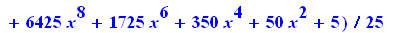 1/25*x^2*(x^8+5*x^6+10*x^4+10*x^2+5)*(x^40+20*x^38+190*x^36+1140*x^34+4845*x^32+15505*x^30+38775*x^28+77625*x^26+126425*x^24+169325*x^22+187760*x^20+172975*x^18+132450*x^16+84075*x^14+43975*x^12+18760*...