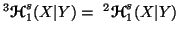 $ ^3{\ensuremath{\boldsymbol{\mathscr{H}}}}^s_1(X\vert Y)=\ ^2{\ensuremath{\boldsymbol{\mathscr{H}}}}^s_1(X\vert Y)$