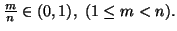 $ \frac{m}{n} \in(0,1),\,\, (1\leq m<n).$